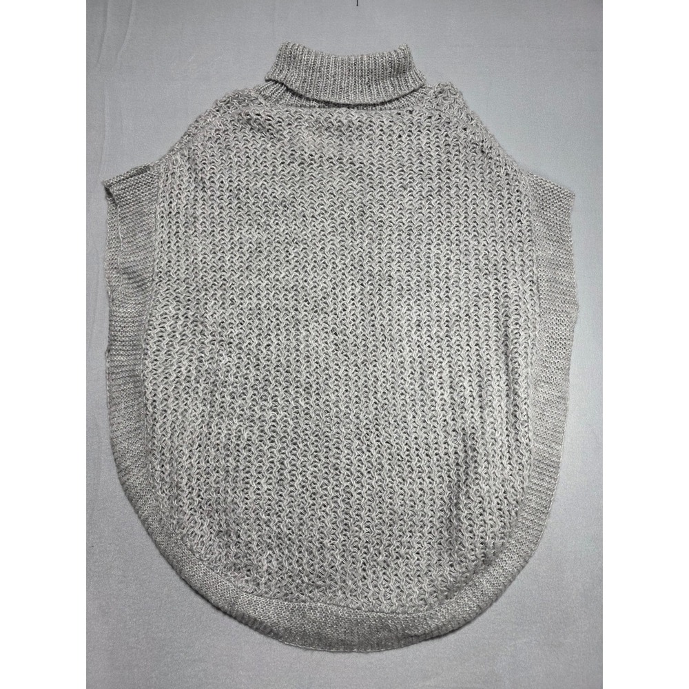 Lauren Conrad Grey Knit Turtleneck Poncho WLC74LP05 OS Grey Cape Sweater - Picture 11 of 11
